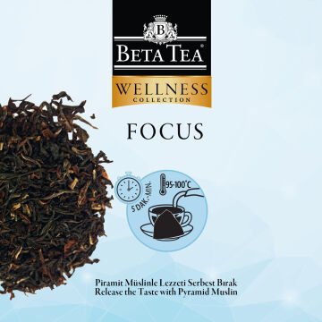 Beta Tea Wellness Focus Müslin Piramit Darjeeling Çayı 2 gram (%100 Doğal Pamuk Dokuma)