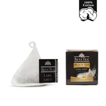 Beta Tea Wellness Earl Grey Müslin Piramit Siyah Çay 2 gram (%100 Doğal Pamuk Dokuma)