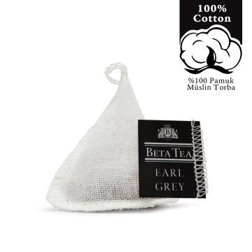 Beta Tea Wellness Earl Grey Müslin Piramit Siyah Çay 2 gram (%100 Doğal Pamuk Dokuma)