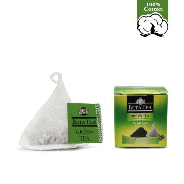 Beta Tea Wellness Green Müslin Piramit Yeşil Çay 2 gram (%100 Doğal Pamuk Dokuma)