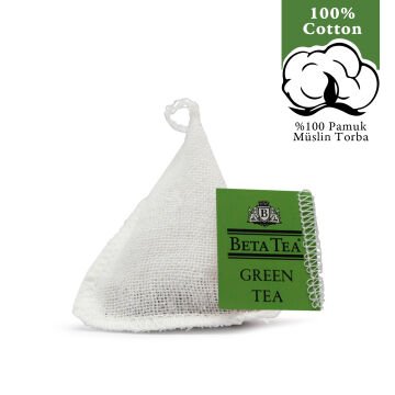 Beta Tea Wellness Green Müslin Piramit Yeşil Çay 2 gram (%100 Doğal Pamuk Dokuma)