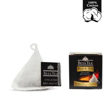 Beta Tea Wellness English Breakfast Müslin Piramit Siyah Çay 2 gram (%100 Doğal Pamuk Dokuma)