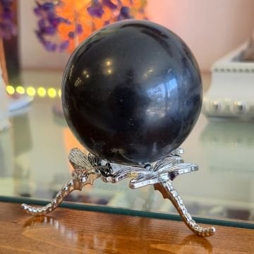 Shungite (Şungit) Doğal Taş Küre (Standlı)