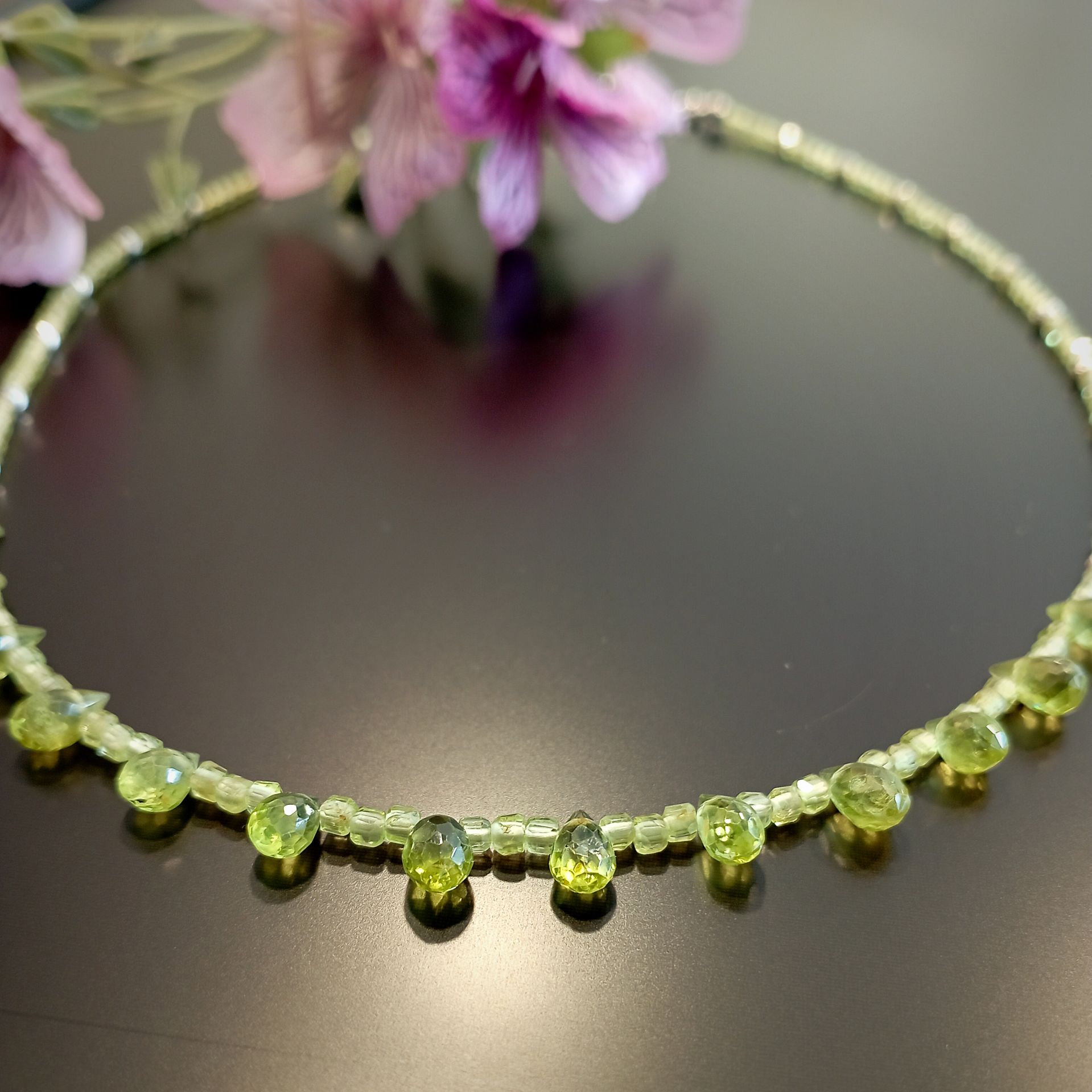 Zebercet (Peridot) Tasarım Gümüş Kolye