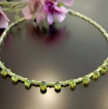 Zebercet (Peridot) Tasarım Gümüş Kolye