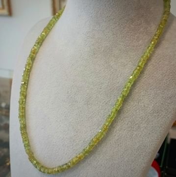Zebercet (Peridot) Tasarım Gümüş Kolye