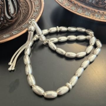 Arpa Kesim 33 lük 3 Kamçılı Gümüş Tesbih
