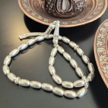 Arpa Kesim 33 lük 3 Kamçılı Gümüş Tesbih