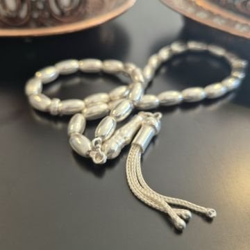 Arpa Kesim 33 lük 3 Kamçılı Gümüş Tesbih