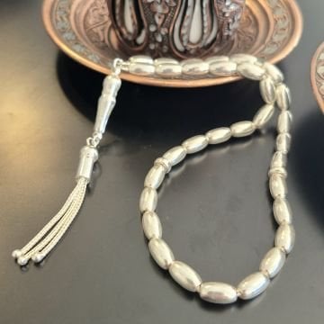 Arpa Kesim 33 lük 3 Kamçılı Gümüş Tesbih