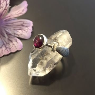 Lal ( Garnet ) Taşı Tasarım Gümüş Yüzük