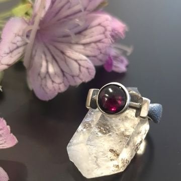 Lal ( Garnet ) Taşı Tasarım Gümüş Yüzük