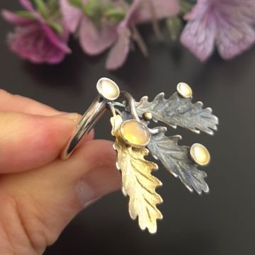 Etiyopya Opal Tasarım Gümüş Yüzük