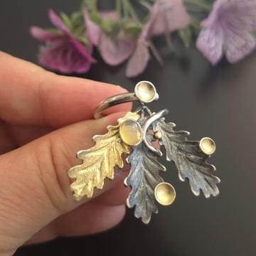 Etiyopya Opal Tasarım Gümüş Yüzük