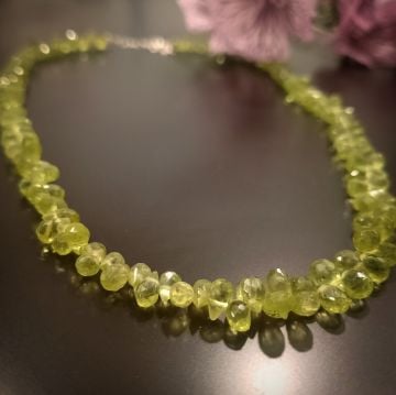Zebercet ( Peridot)Gümüş Kolye