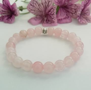 Pembe Kuvars Doğal Taş Bileklik