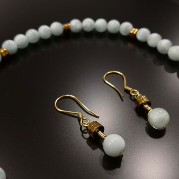 Larimar Taşı (Yunus Taşı) Kolye ve Küpe Set