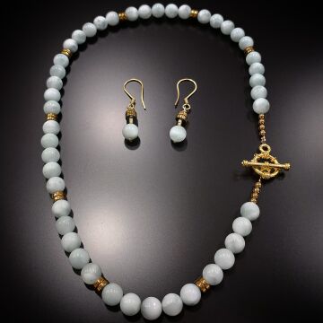 Larimar Taşı (Yunus Taşı) Kolye ve Küpe Set