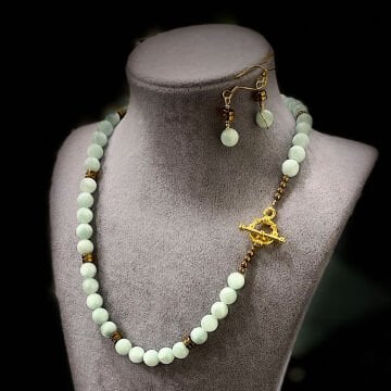 Larimar Taşı (Yunus Taşı) Kolye ve Küpe Set