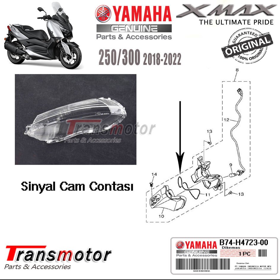 Orijinal Xmax Ironmax Techmax 250/300 2018-2022 Sinyal Cam Contası