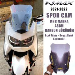 Nmax 125/155 2021-2023 Yeni Kasa 46 cm Karbon Spor Beyaz Cam