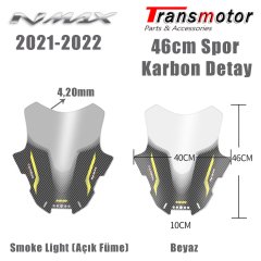 Nmax 125/155 2021-2023 Yeni Kasa 46 cm Karbon Spor Beyaz Cam