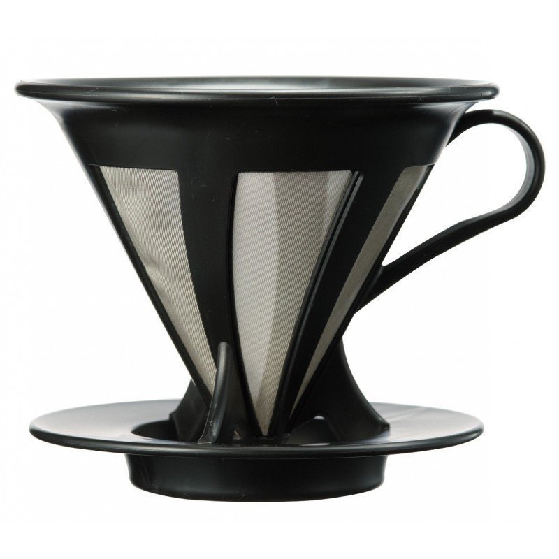 Hario 02 Kendinden Filtreli Dripper (Siyah)
