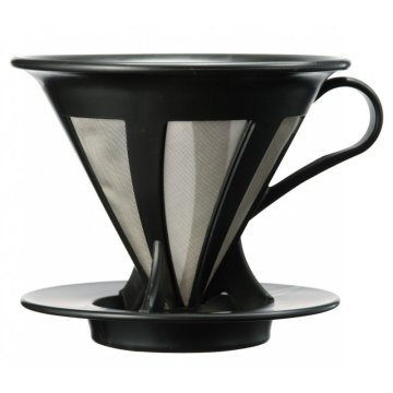 Hario 02 Kendinden Filtreli Dripper (Siyah)
