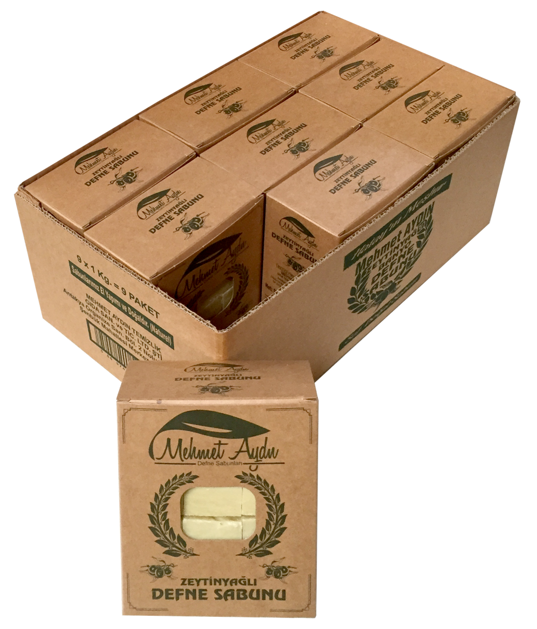 ZEYTİNYAĞLI DEFNE SABUNU (KRAFT) KOLİ - 9 PAKET