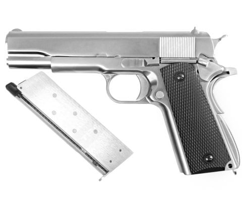 WE COLT 1911 SILVER Klasik Siyah Kabza Airsoft Tabanca