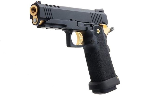 AW HX2711 4.3 Hi-Capa SLIDECUT COMPACT GBB Airsoft Tabanca ( Black/Gold )