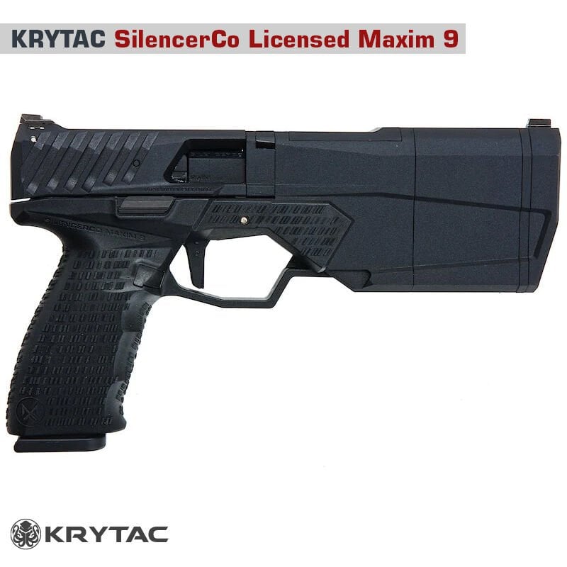 KRYTAC SilencerCo Maxim9 CO2 POWER Airsoft Tabanca SIYAH