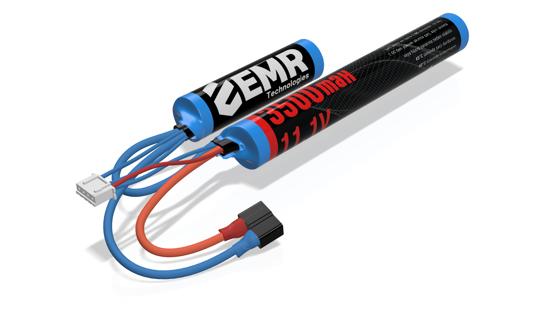 EMR 11.1V 3500mAh Lithium Ion İki Yaprak Airsoft Pil T-Plug