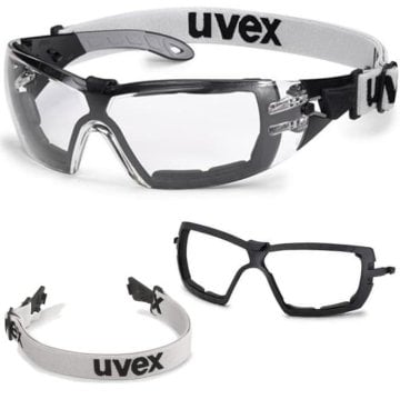 Uvex Pheos Guard Şeffaf Koruyucu Airsoft Gözlük - Kafa Bantlı