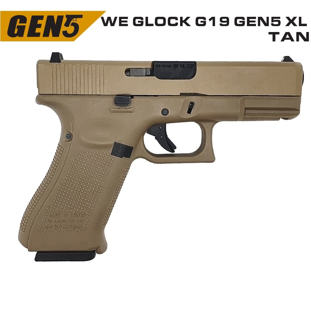 WE G19XL GEN5 TAN GBB GLOCK AIRSOFT TABANCA