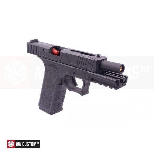 AW Custom Glock18 FullAuto Agency Tipi Siyah Airsoft GBB Tabanca