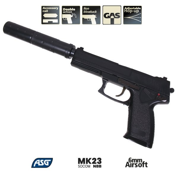 ASG MK23 AIRSOFT TABANCA - GAS - SESSIZ - SUSTURUCU DAHIL 14763