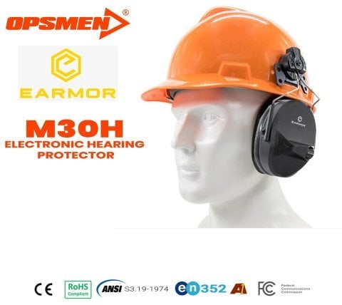 Opsmen Earmor M30H İş Güvenliği Kaskı BARET UYUMLU Aktif Elektronik Kulaklık