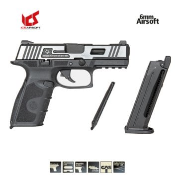 ICS XFG Pistol GBB Airsoft Tabanca - Hairline (Siyah/Gümüş)