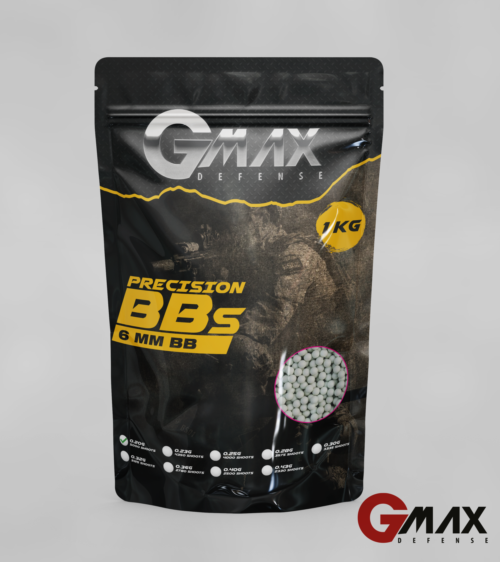 GMAX 0.20GR 1KG 5000ADET AIRSOFT BB