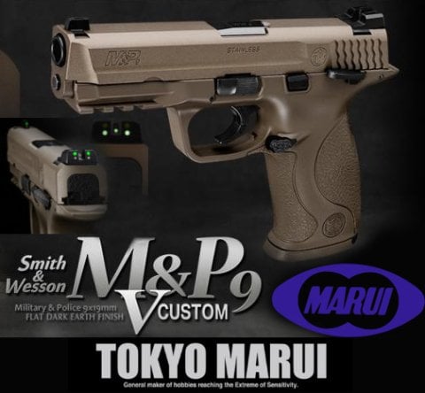 TOKYO MARUI M&P9 Vcustom GBB Airsoft Tabanca - Çöl Rengi