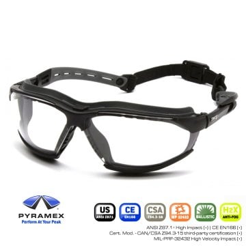 PYRAMEX ISOTOPE Renksiz H2MAX Anti-Fog BALISTIK Gözlük EGB9410STM - Siyah Çerçeve
