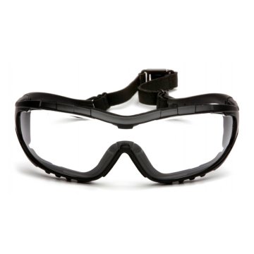 PYRAMEX V3G Renksiz H2X Anti-Fog Lensli Koruyucu Gözlük EGB8210ST - Siyah Bantlı ve Saplı