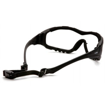 PYRAMEX V3G Renksiz H2X Anti-Fog Lensli Koruyucu Gözlük EGB8210ST - Siyah Bantlı ve Saplı