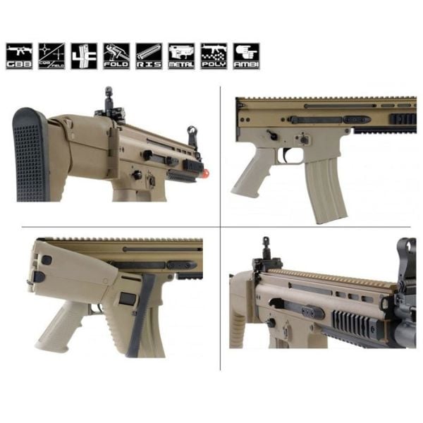 CYBERGUN WE FN Scar-L GBB DE Yeşil Airsoft Tüfek