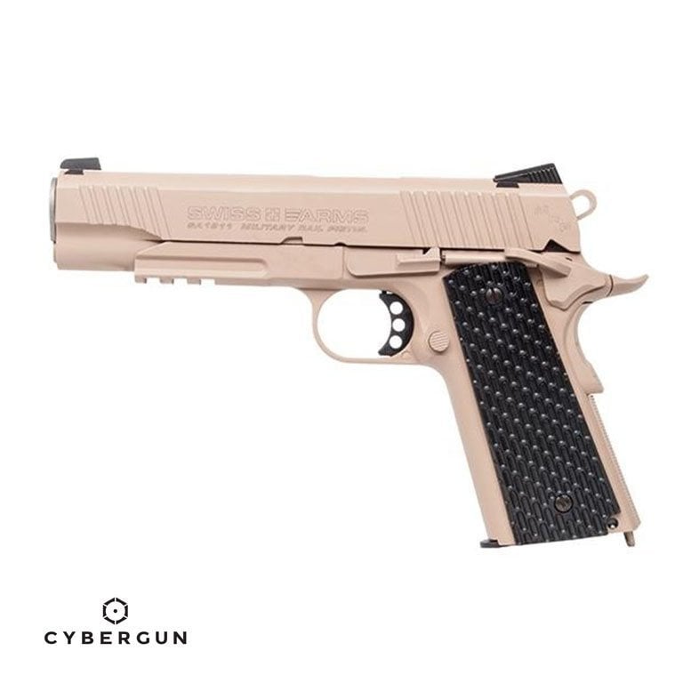 CYBERGUN SwissArms COLT 1911 Metal Rail 4.5mm CO2 Havalı Tabanca TAN