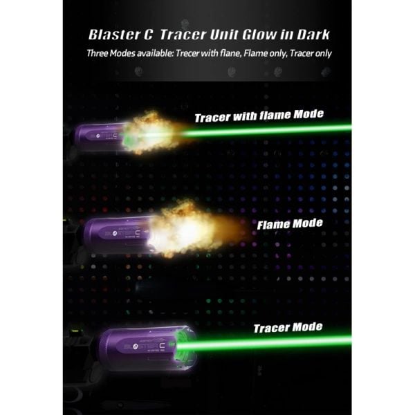 AceTech Blaster C Şarjlı Alev Efektli Tracer Unit SIYAH / KIRMIZI /MAVI / YESIL