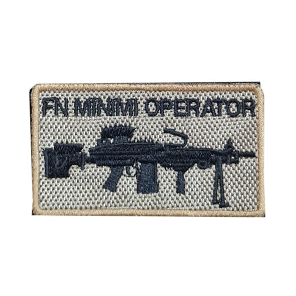 FN MINIMI OPERATOR PATCH- KREM-SİYAH