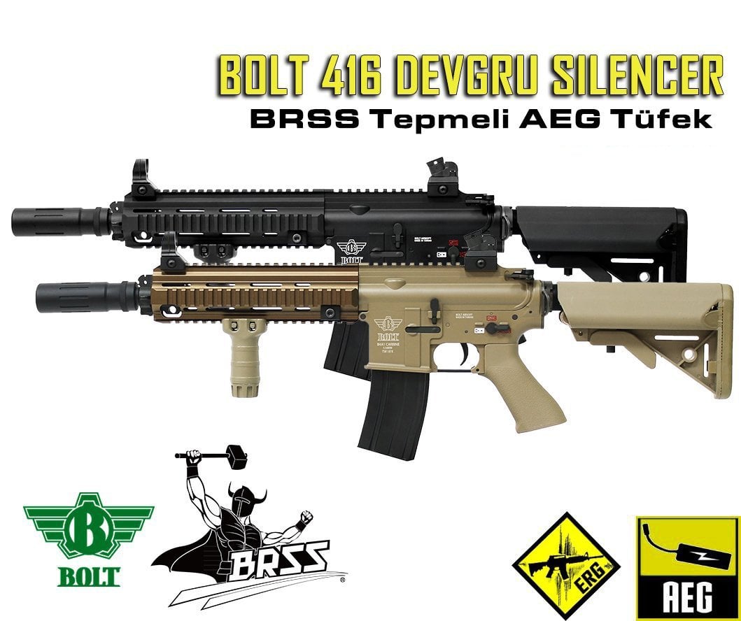 BOLT 416 DEVGRU SILENCER BRSS Gerçekçi Tepmeli Airsoft Tüfek