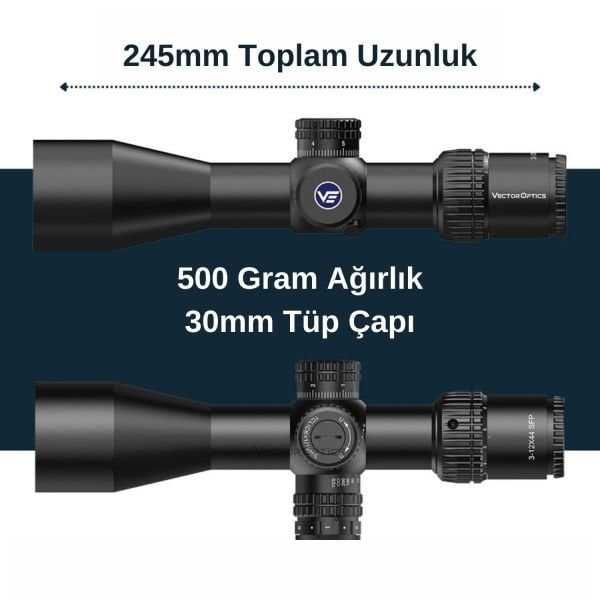 Vector Optics Veyron 10x44 SFP Tüfek Dürbünü SCOM-41